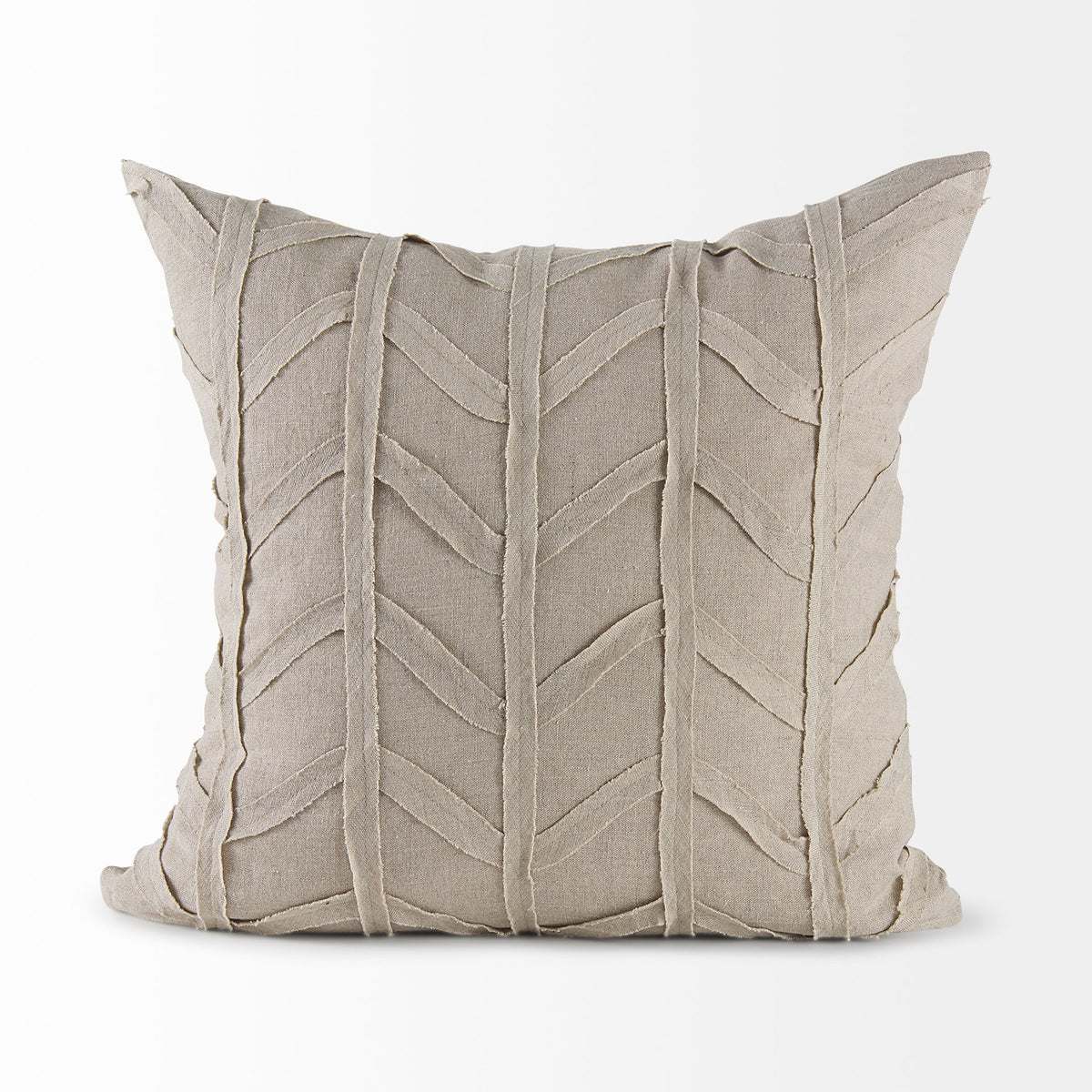 Ivivva 20x20 Beige Fabric Textured Pillow Cover w/Non-Allergen Filler, Set of 2