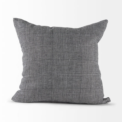 Ramone 20x20 Black and White Fabric Pillow Cover w/Non-Allergen Filler, Set of 2