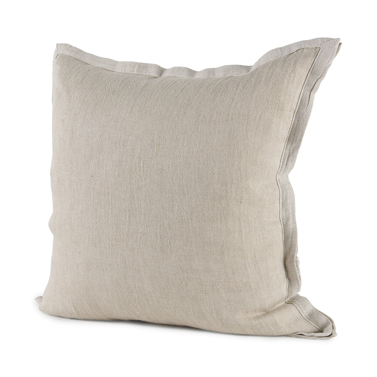 Mae 20L x 20W Beige Fabric Pillow Cover w/Non-Allergen Filler, Set of 2