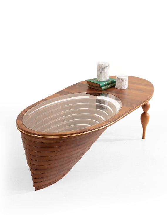 033 Walnut/Gold Coffee Table [ETA: 3/15] - 033WAL GOLD -COF