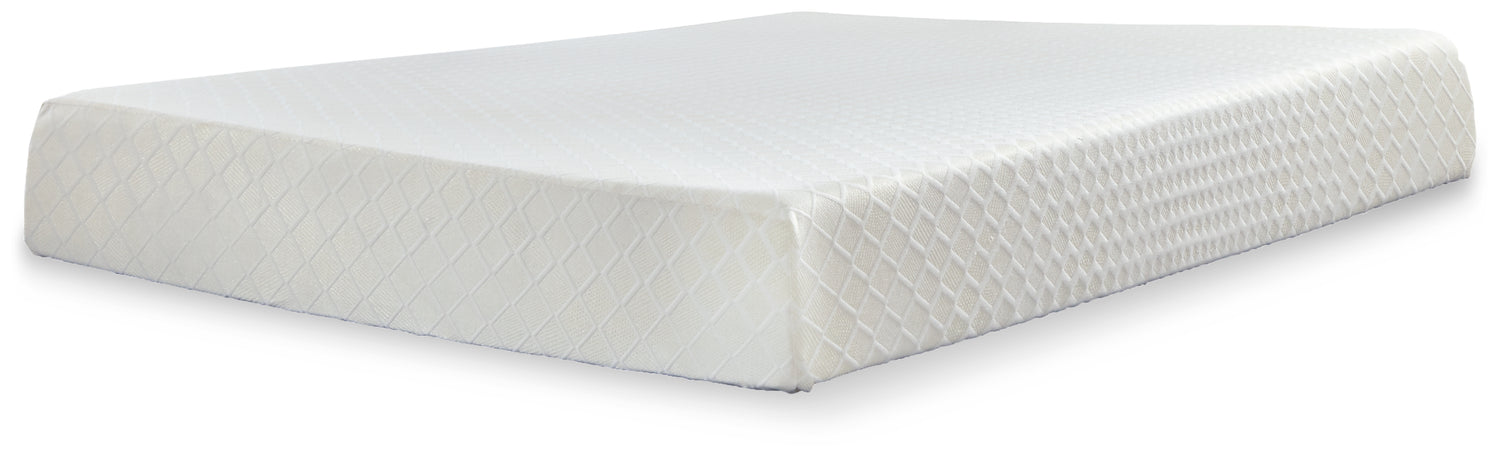 10 Inch Chime Memory Foam White King Mattress and Foundation - M699M1