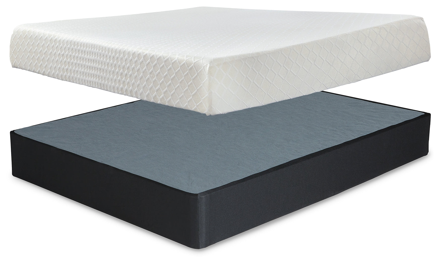 10 Inch Chime Memory Foam White King Mattress and Foundation - M699M1
