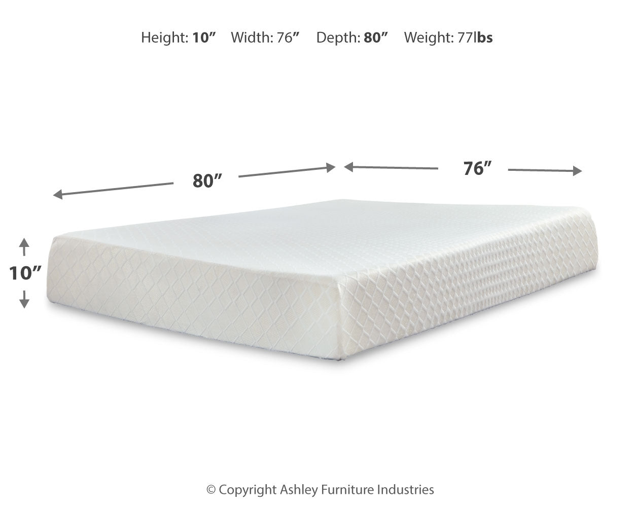 10 Inch Chime Memory Foam White King Mattress and Foundation - M699M1