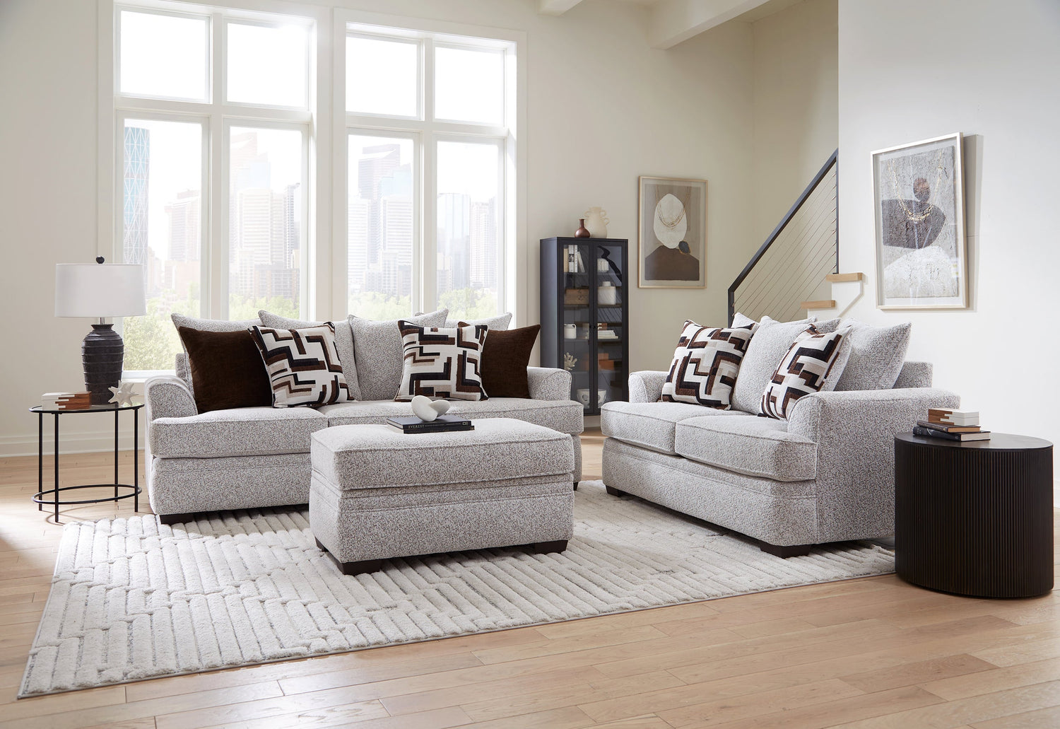 100 Cognac Sofa &amp; Loveseat Set - 100 2PC Cognac