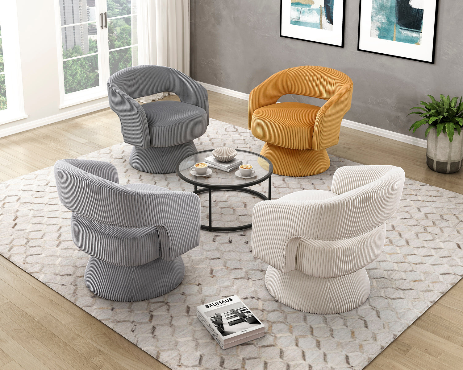 1013YLW-1 Swivel Chair - 1013YLW-1