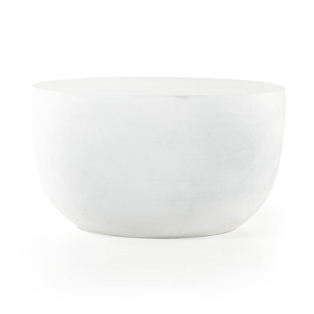 Basil Outdoor End Table in Matte White Cast Aluminum