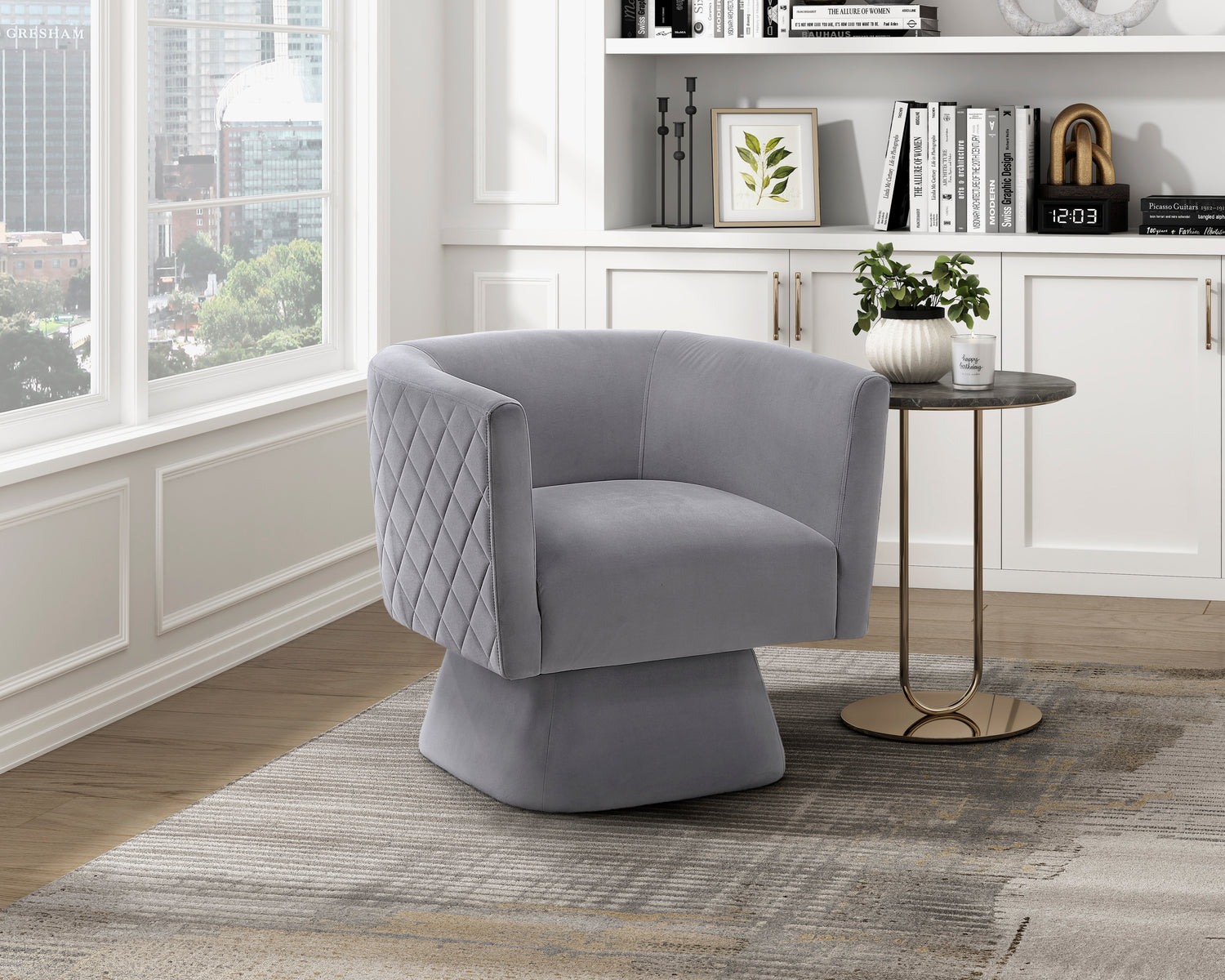 1022GY-1 Swivel Chair - 1022GY-1