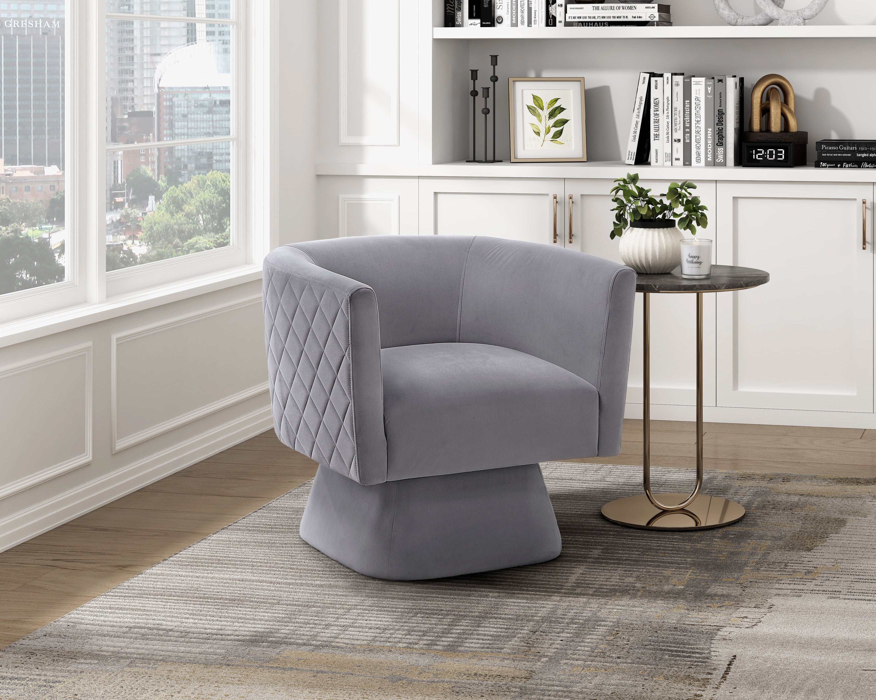 1022GY-1 Swivel Chair - 1022GY-1