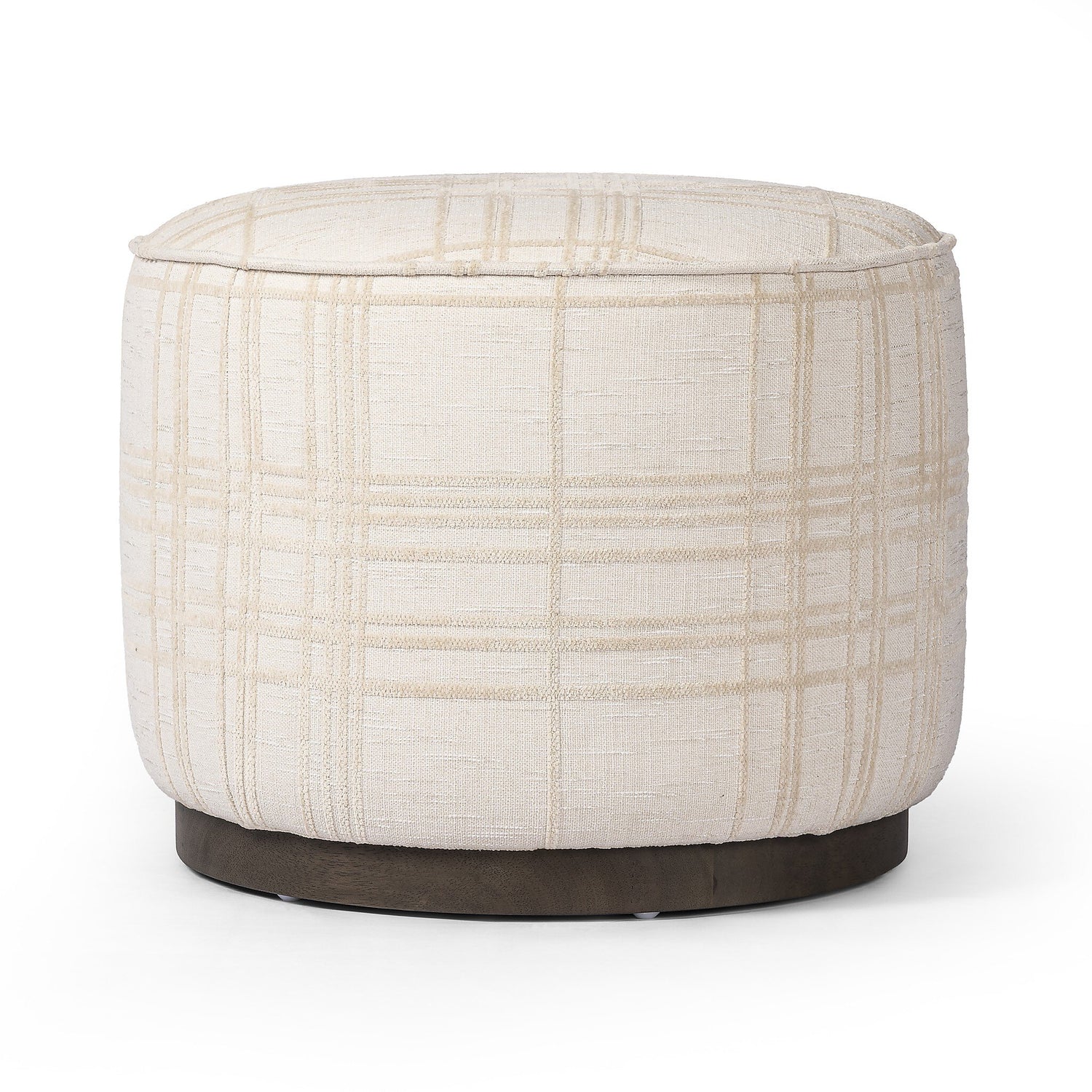 Sinclair Round Ottoman in Sheffield Ivory