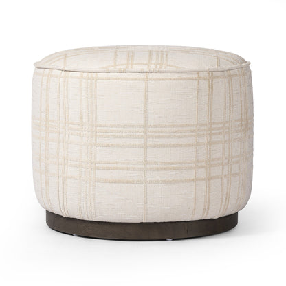 Sinclair Round Ottoman in Sheffield Ivory