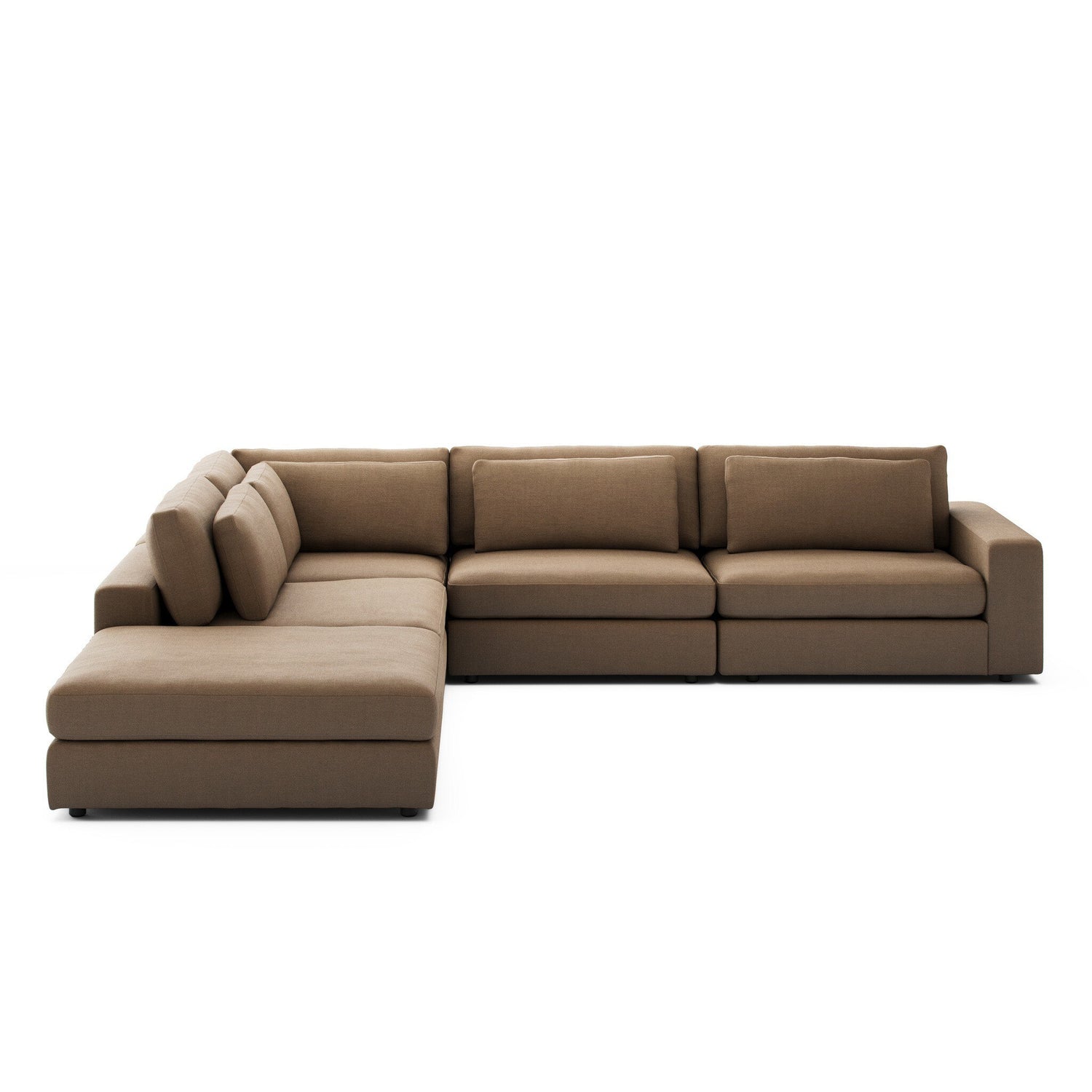 Bloor 4-Piece Sectional W/ Ottoman in Savoy Ochre