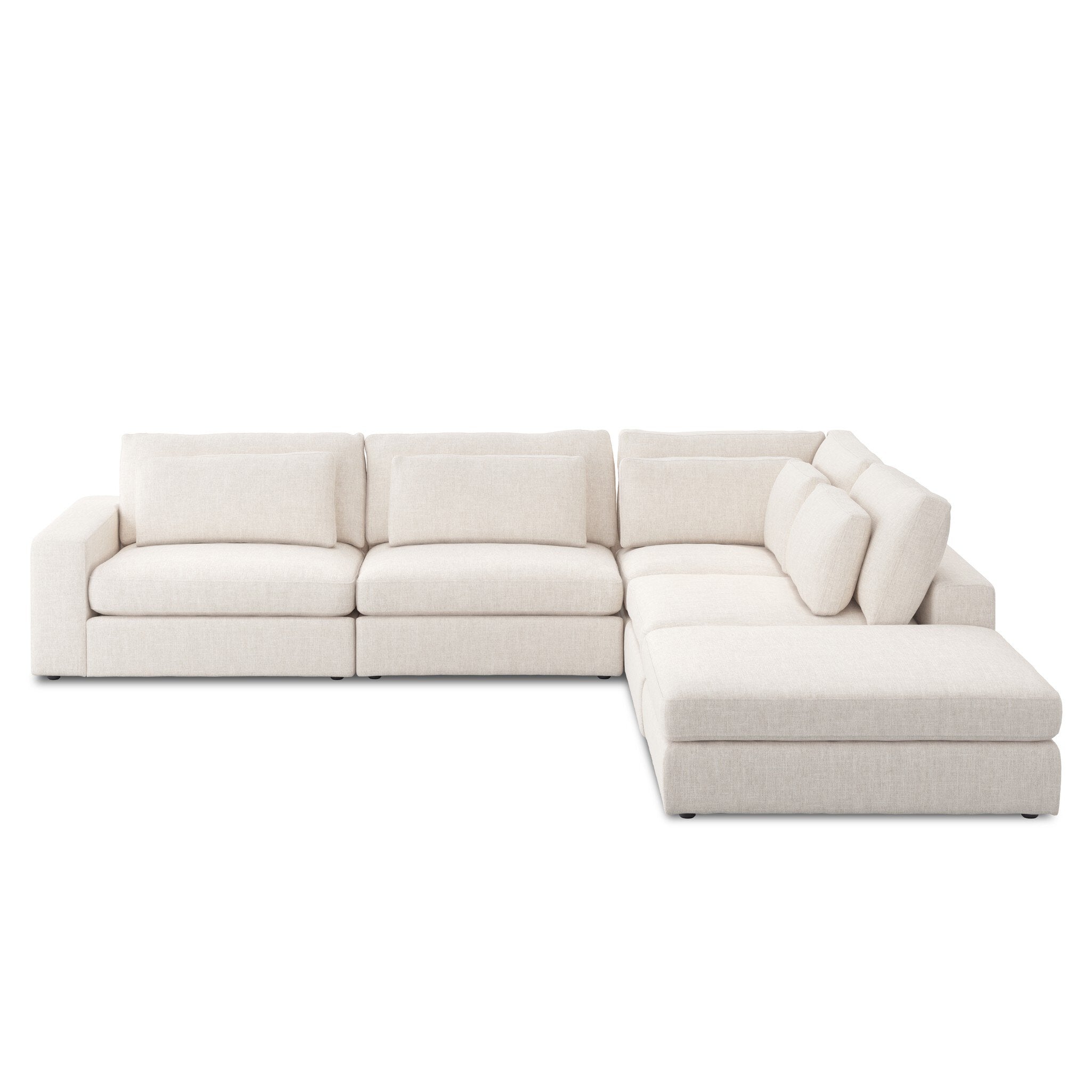 Bloor 4-Piece Sectional W/ Ottoman in Essence Natural