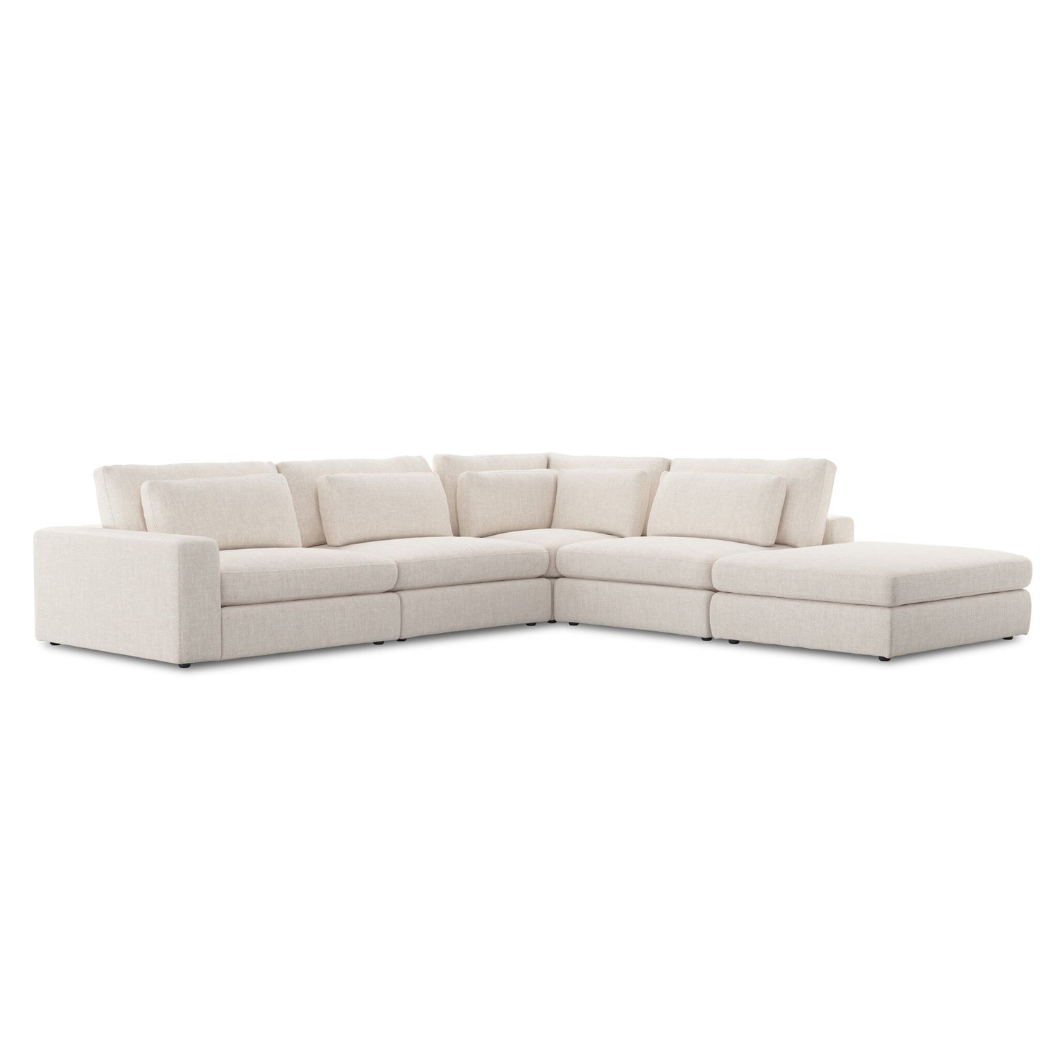 Bloor 4-Piece Sectional W/ Ottoman in Essence Natural