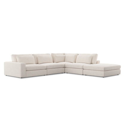 Bloor 4-Piece Sectional W/ Ottoman in Essence Natural
