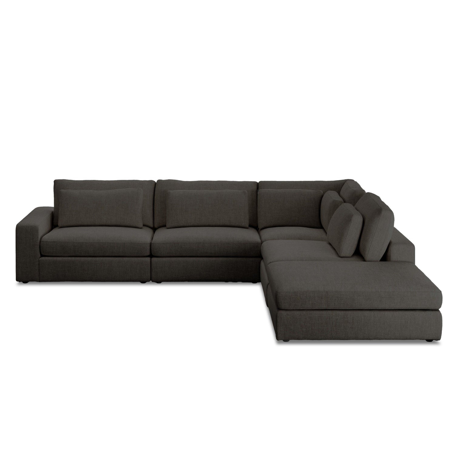 Bloor 4-Piece Sectional W/ Ottoman in Landale Charcoal