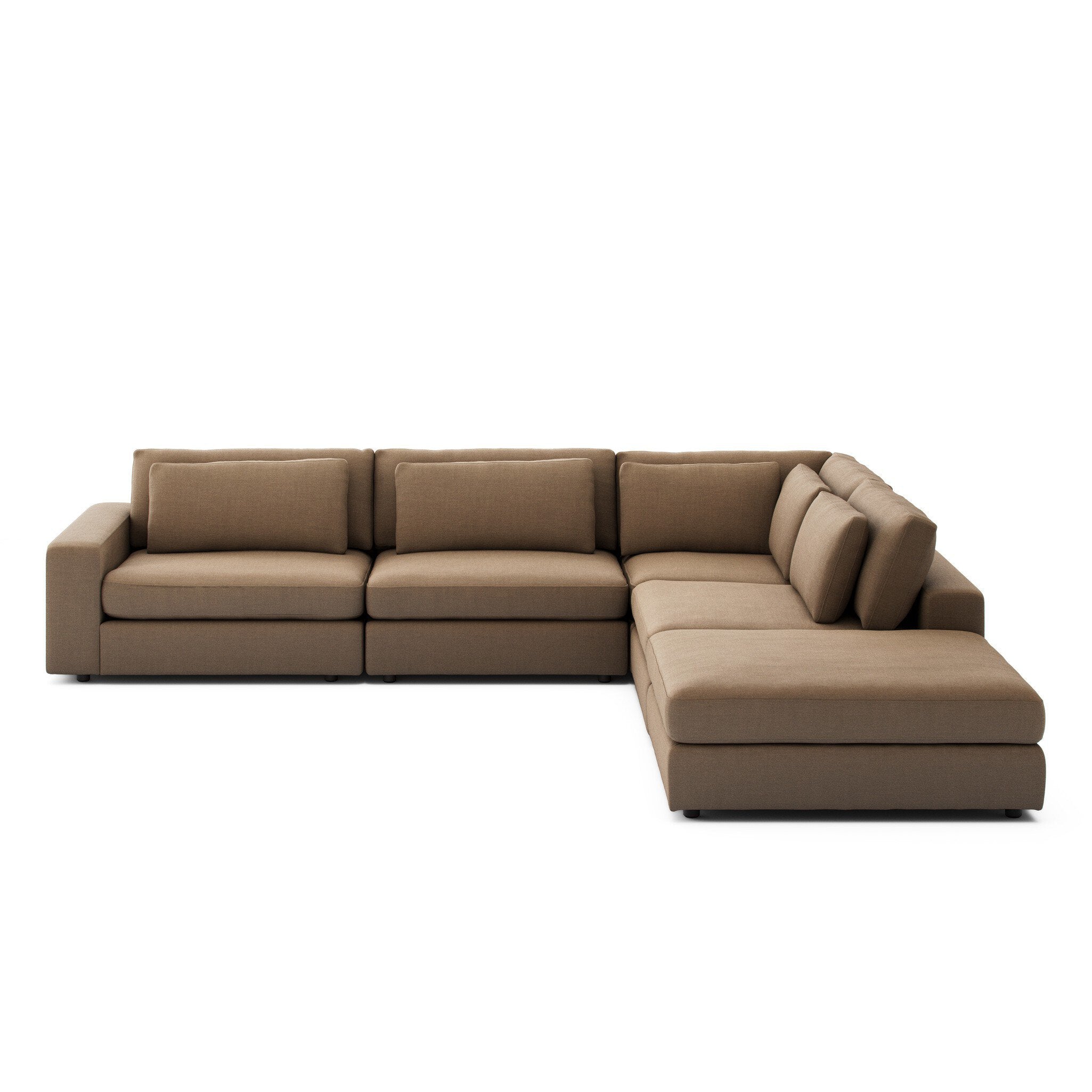 Bloor 4-Piece Sectional W/ Ottoman in Savoy Ochre