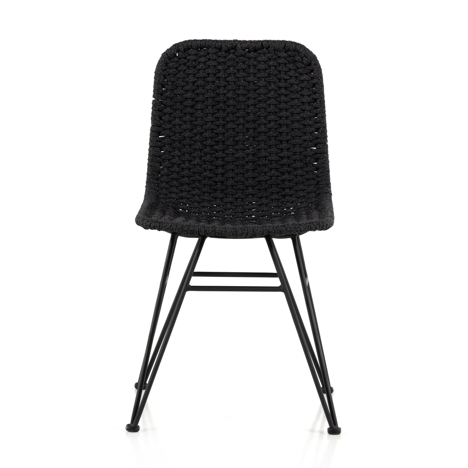 Dema Outdoor Dining Chair in Thick Dark Grey Rope