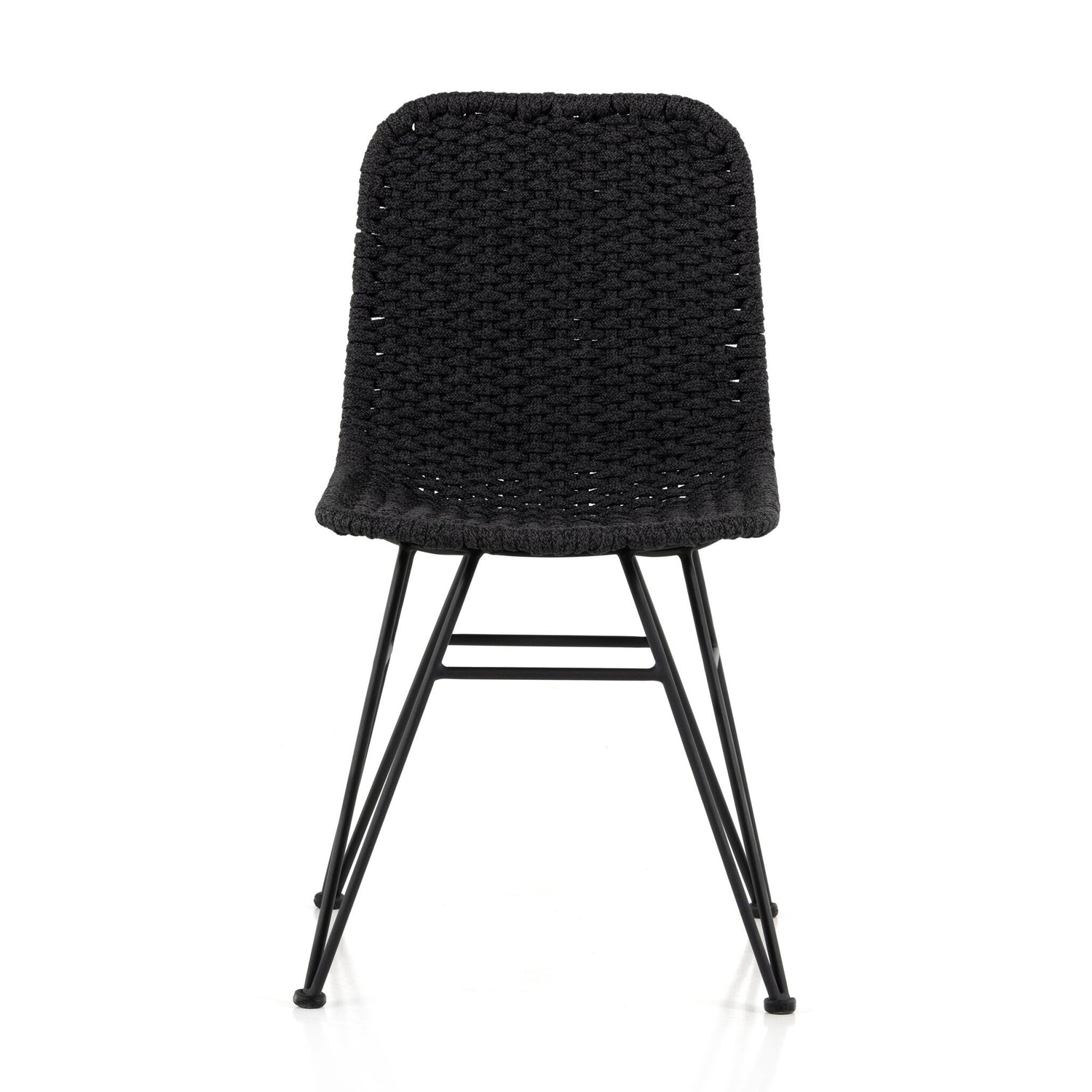 Dema Outdoor Dining Chair in Thick Dark Grey Rope