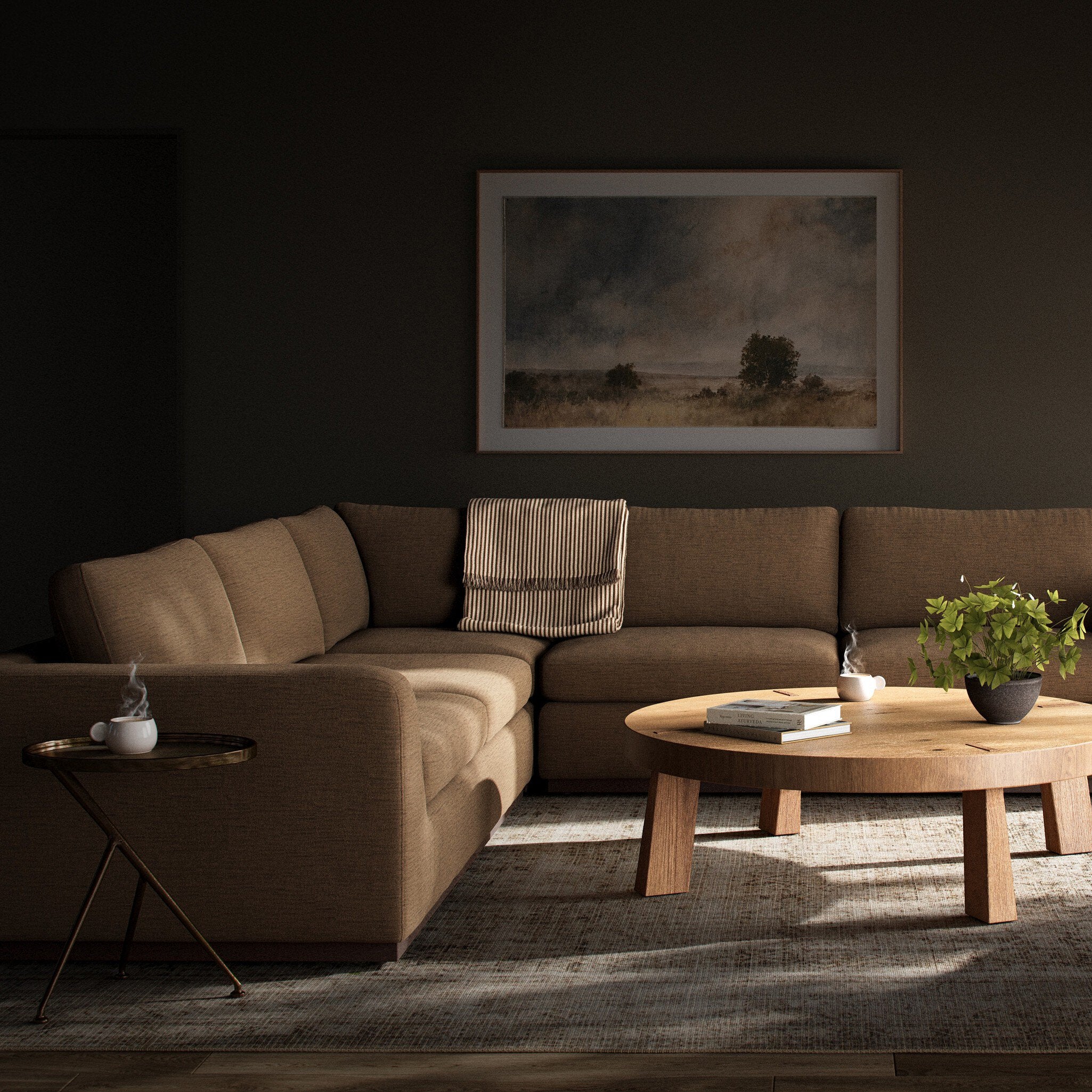 Colt 3-Piece Sectional in Crypton Nomad Mushroom