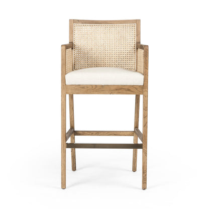 Antonia Cane Bar + Counter Stool in Savile Flax