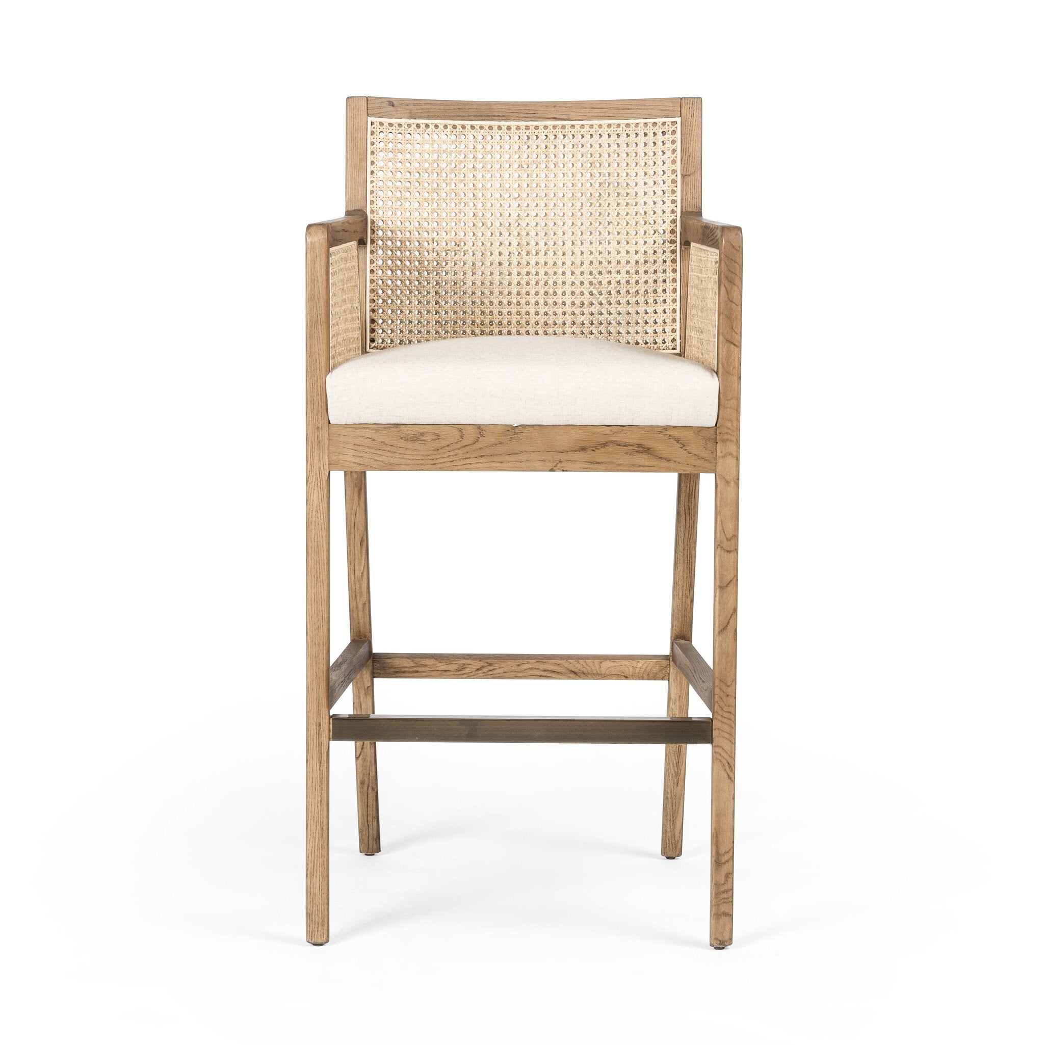 Antonia Cane Bar + Counter Stool in Savile Flax