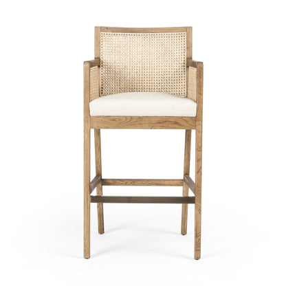 Antonia Cane Bar + Counter Stool in Savile Flax