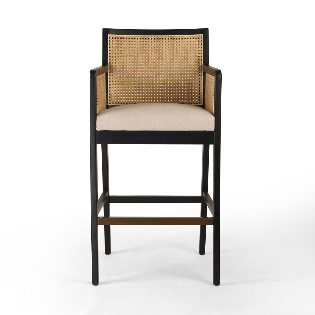 Antonia Cane Bar + Counter Stool in Savile Flax