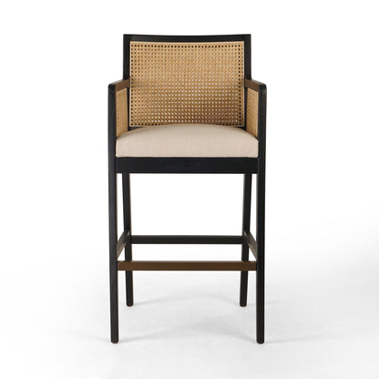 Antonia Cane Bar + Counter Stool in Savile Flax