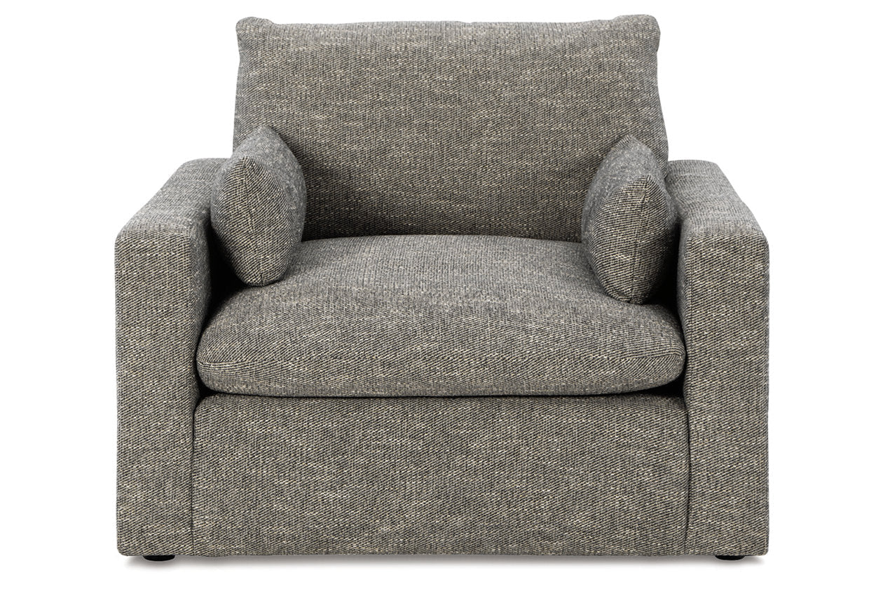 Dramatic Granite Oversized Chair and Ottoman -  Ashley - Luna Furniture