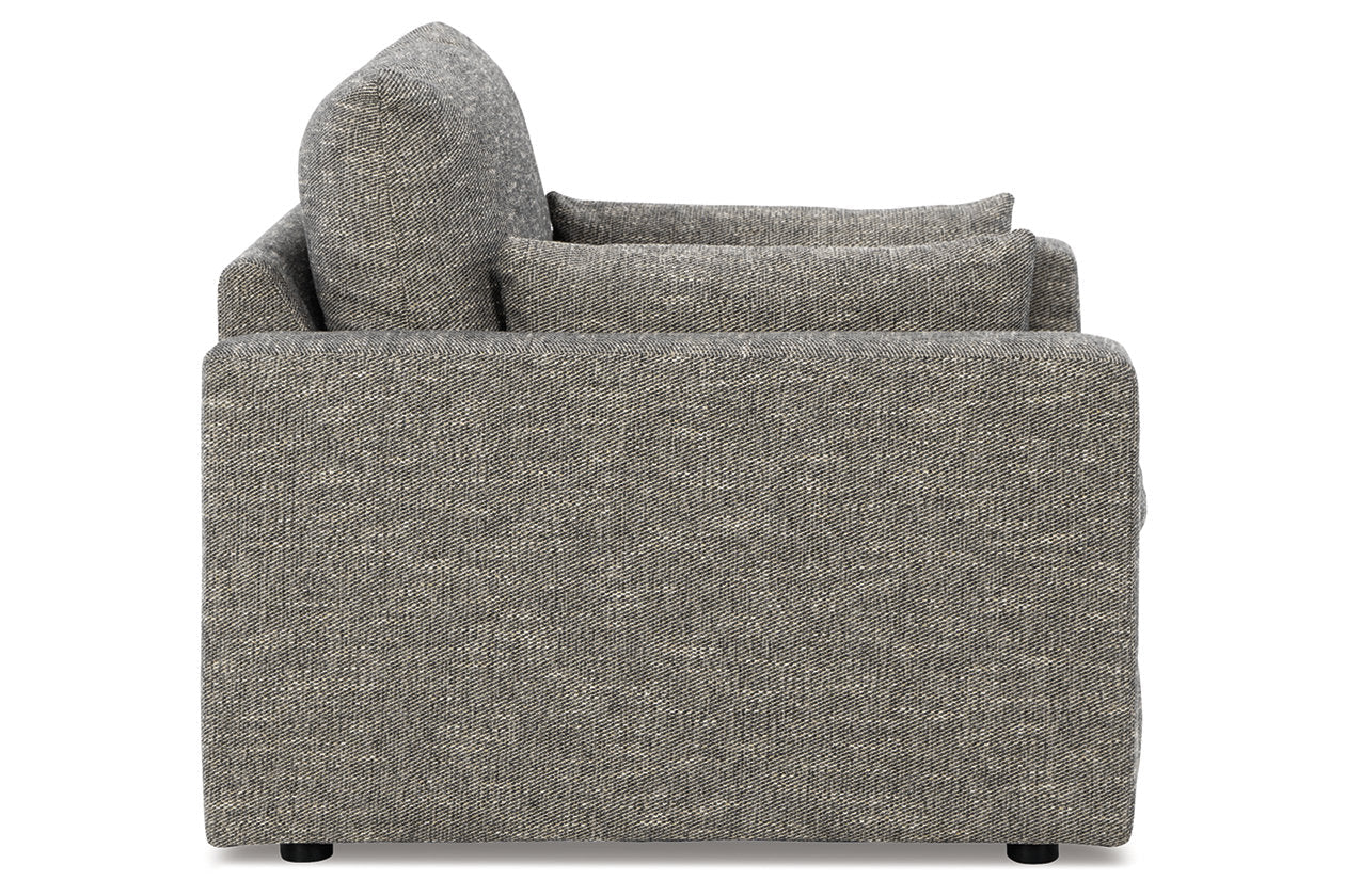 Dramatic Granite Oversized Chair and Ottoman -  Ashley - Luna Furniture