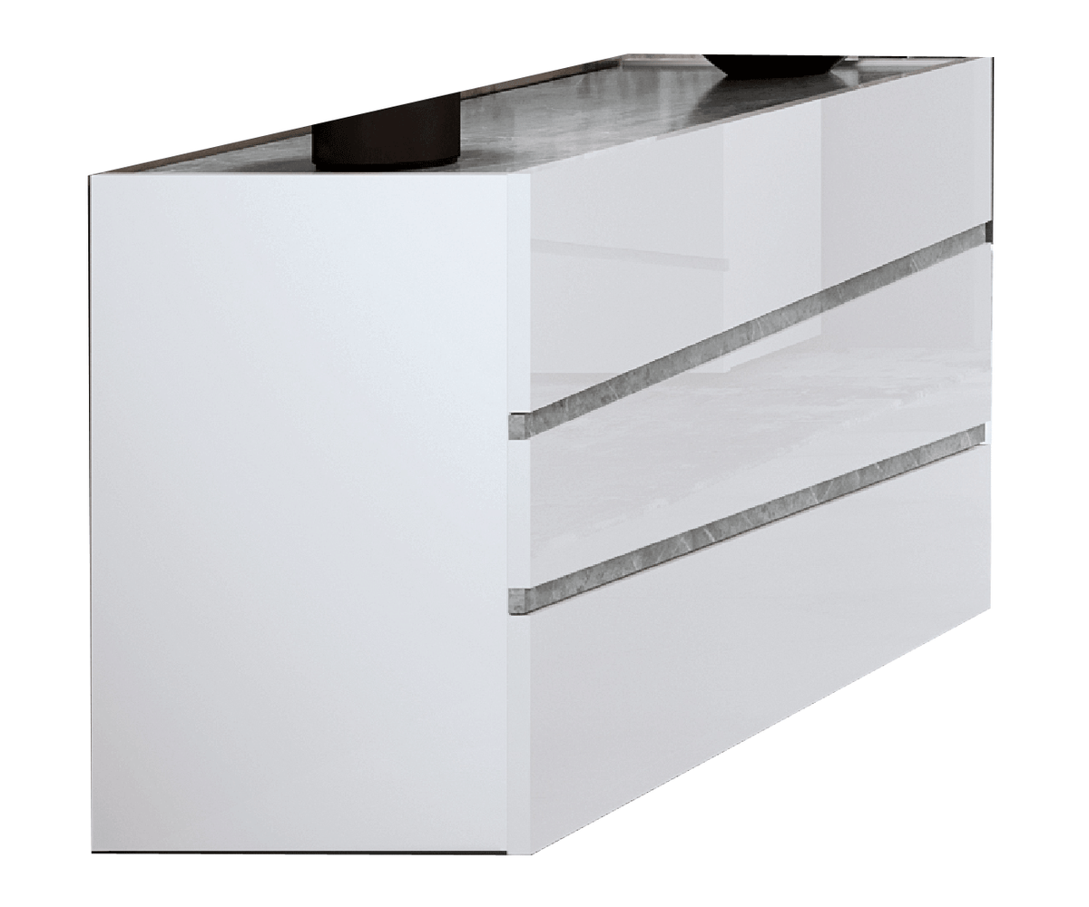 Alba White Single Dresser