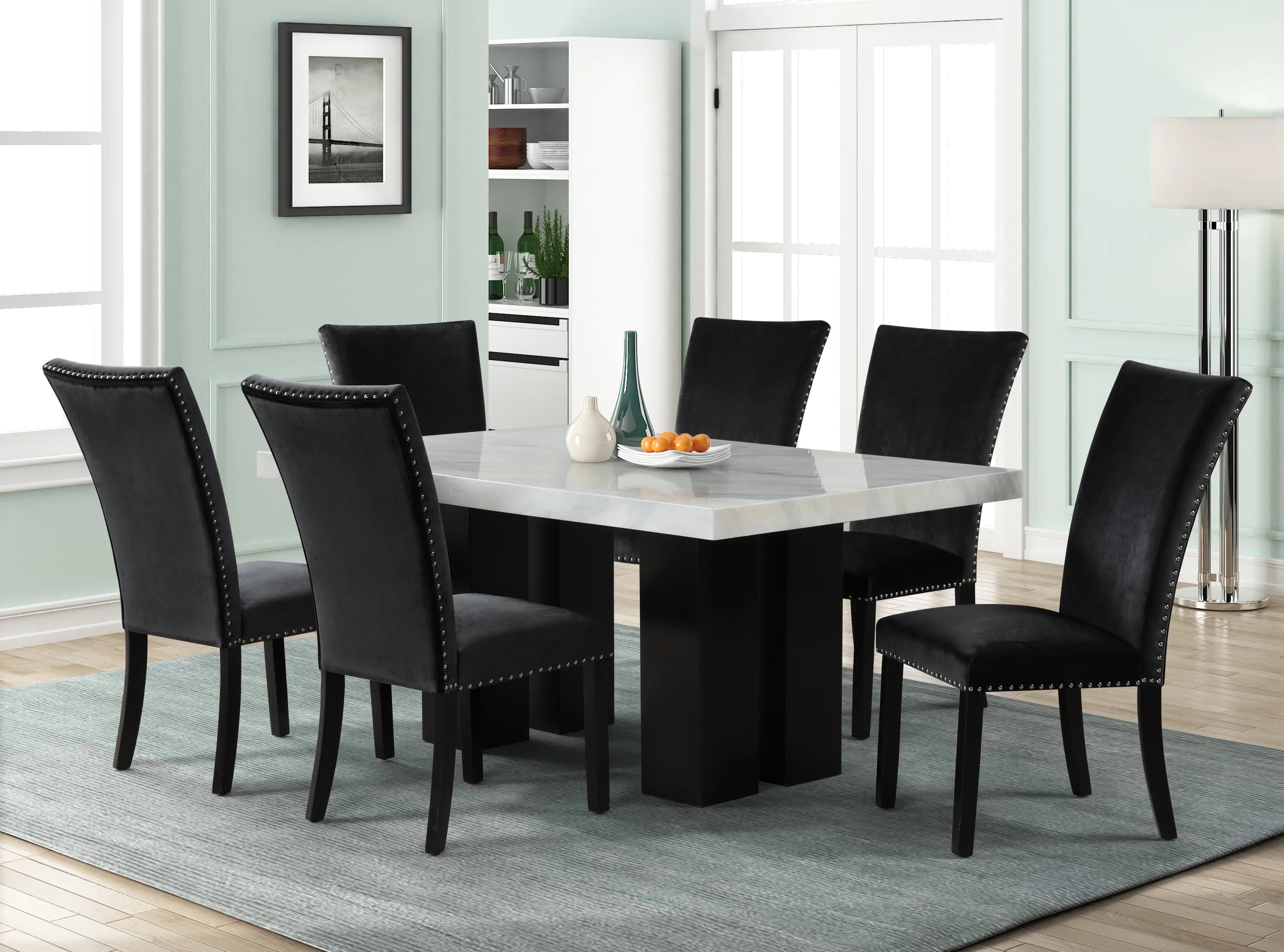 Solna Black/Gray 6-Piece Dining Set