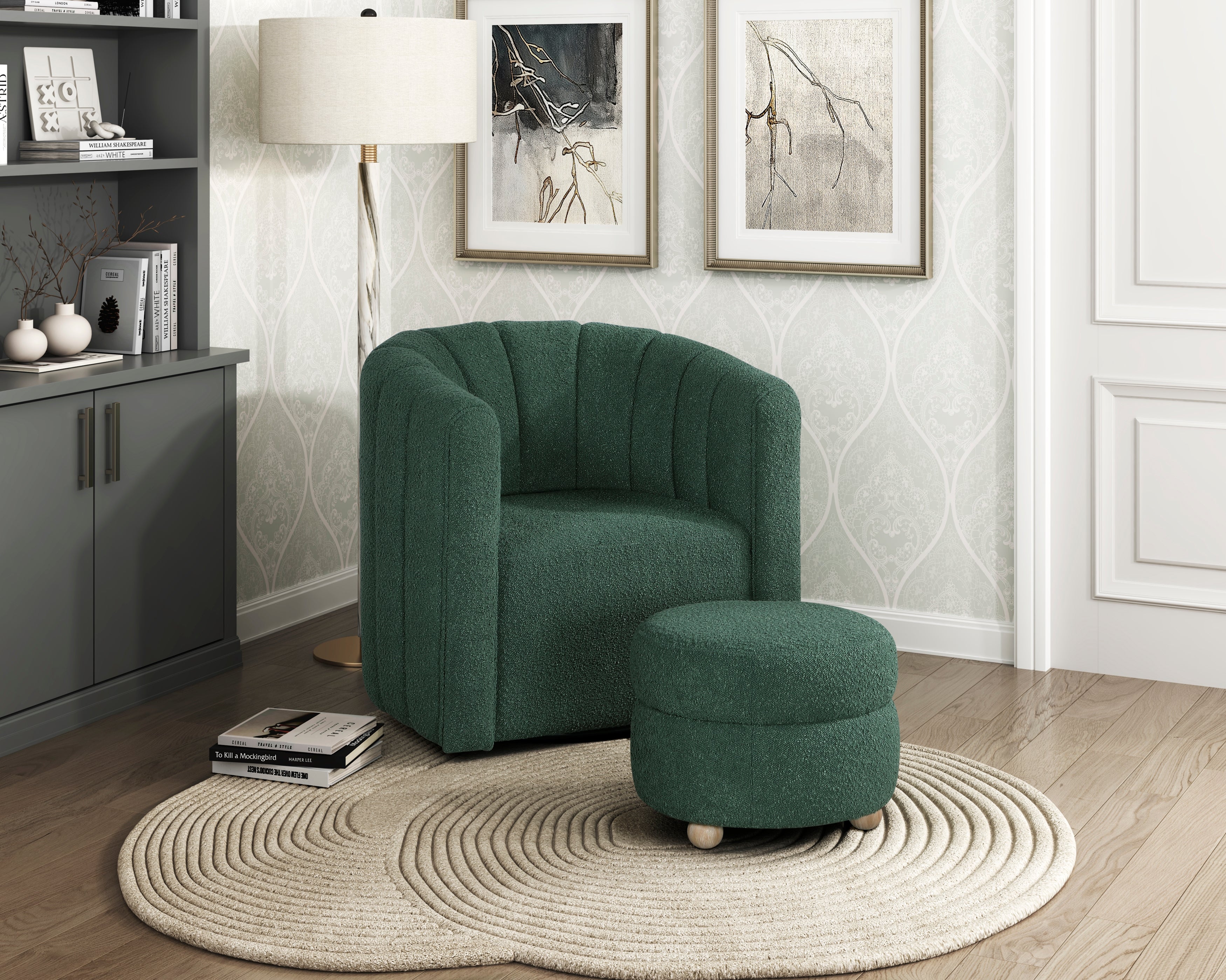 1260GN Swivel Chair with Ottoman - 1260GN