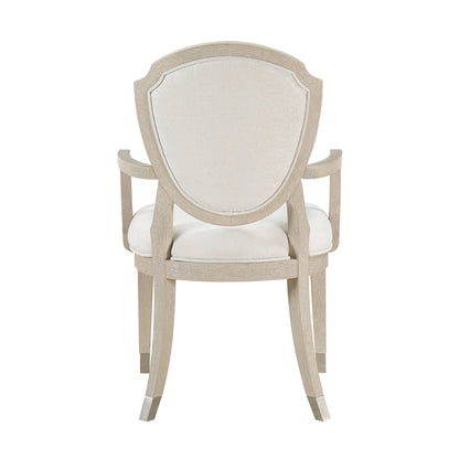 Genoa Light Oak/Ivory Dining Arm Chair, Set of 2 from Homelegance - Luna Furniture