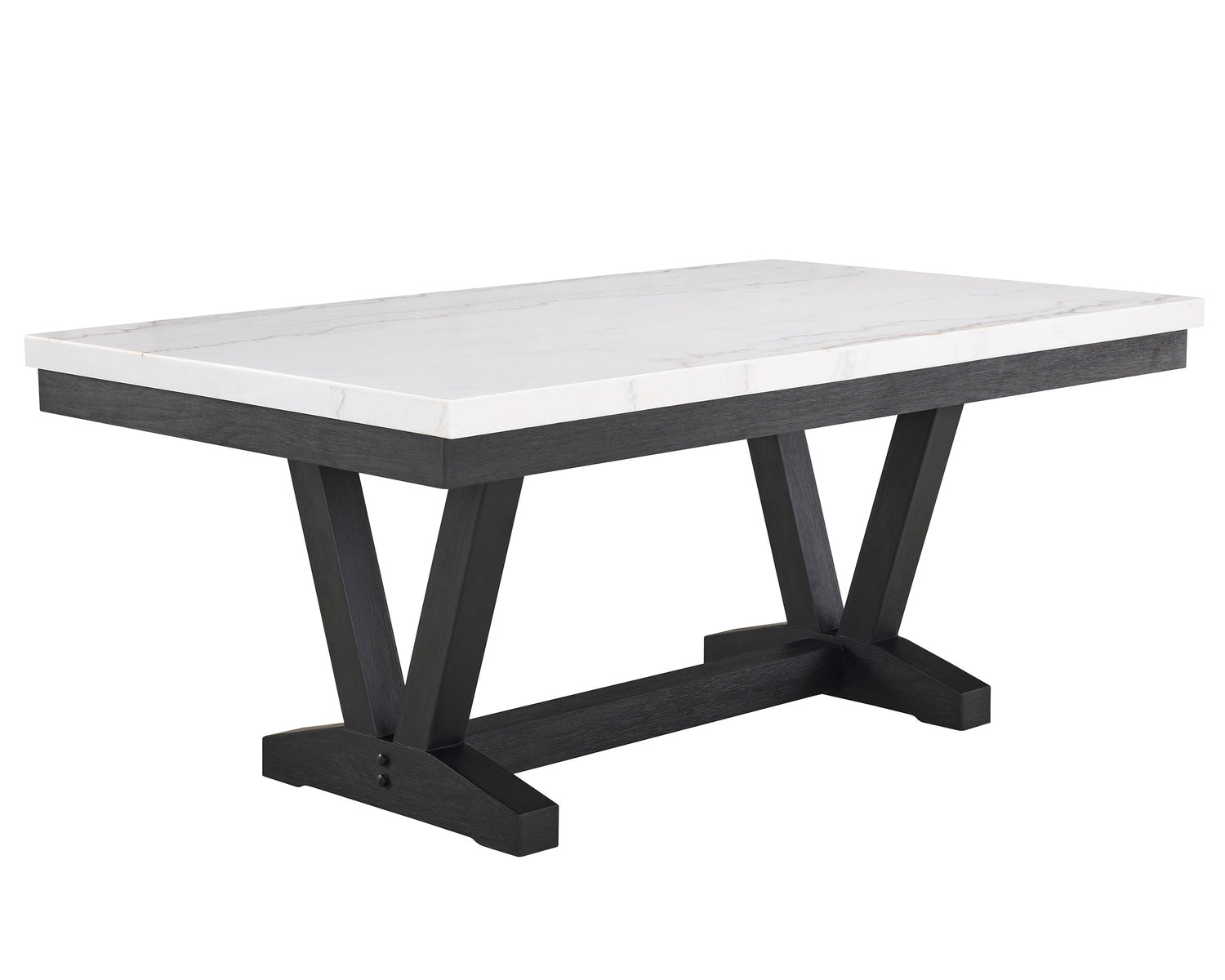 Varley Light Gray Genuine Marble Dining Set from Crown Mark - Luna Furniture