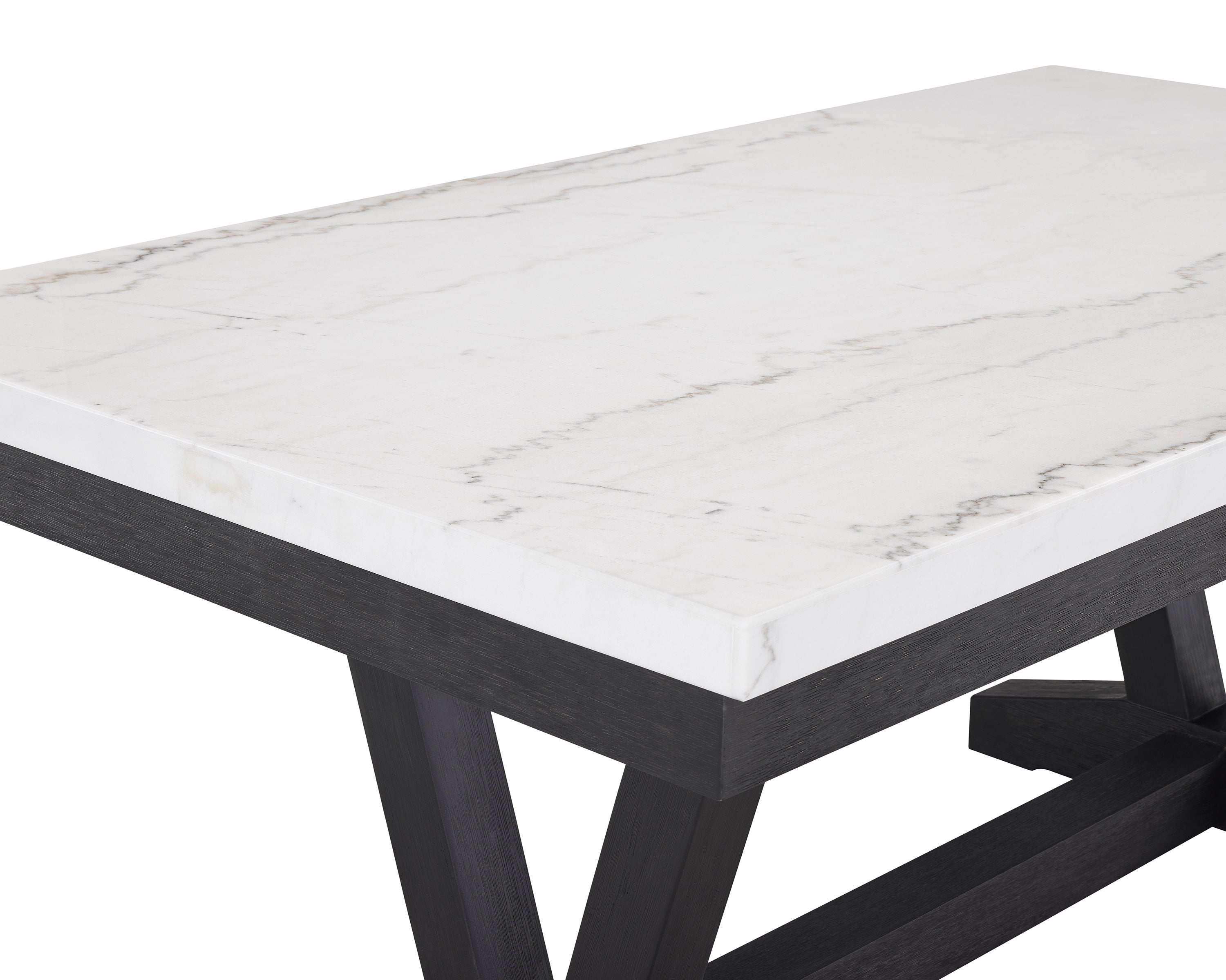 Varley Light Gray Genuine Marble Dining Set from Crown Mark - Luna Furniture
