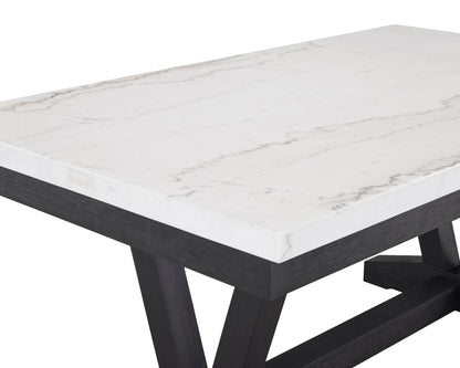 Varley Light Gray Genuine Marble Dining Set from Crown Mark - Luna Furniture
