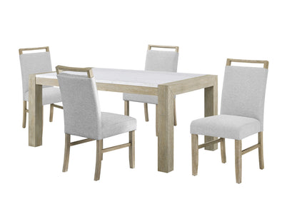 Dune Light Gray Genuine Marble Dining Table from Crown Mark - Luna Furniture