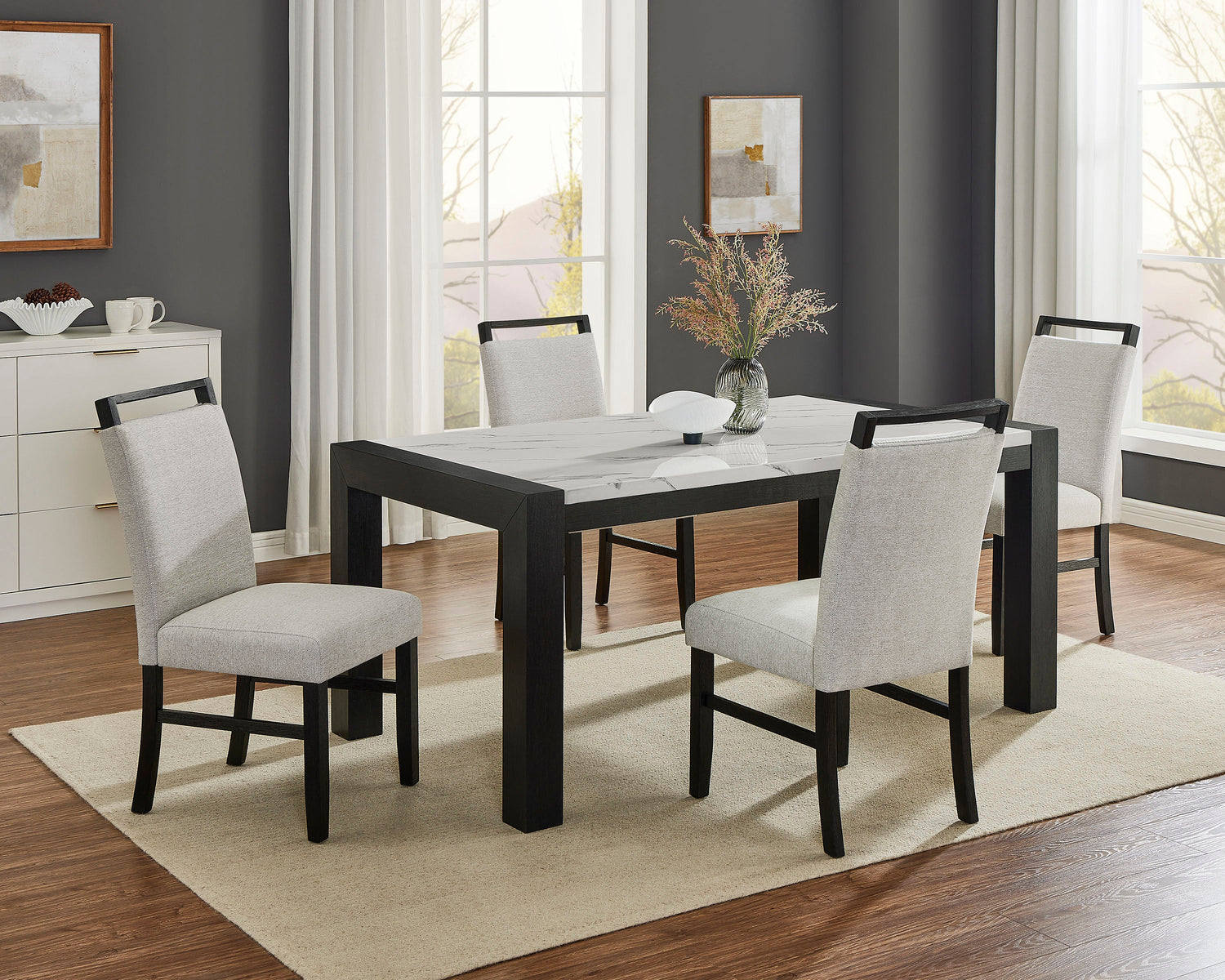Jules Black/Light Gray Side Chair, Set of 2 from Crown Mark - Luna Furniture