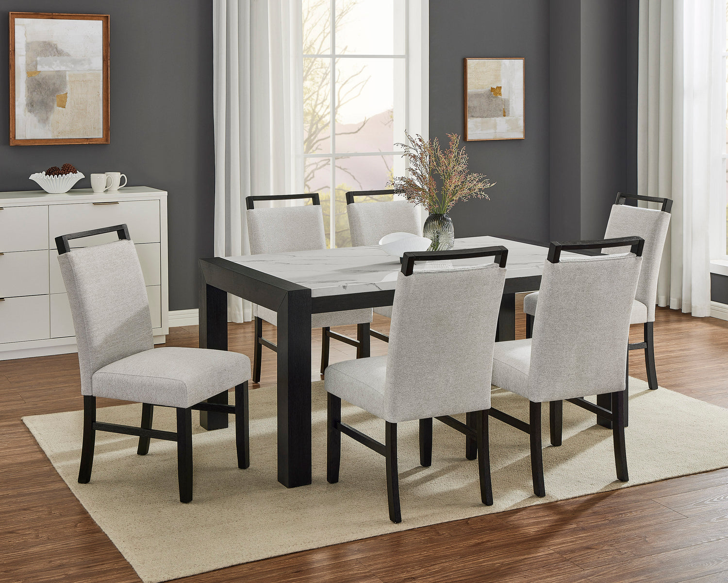 Jules Black/Light Gray Side Chair, Set of 2 from Crown Mark - Luna Furniture