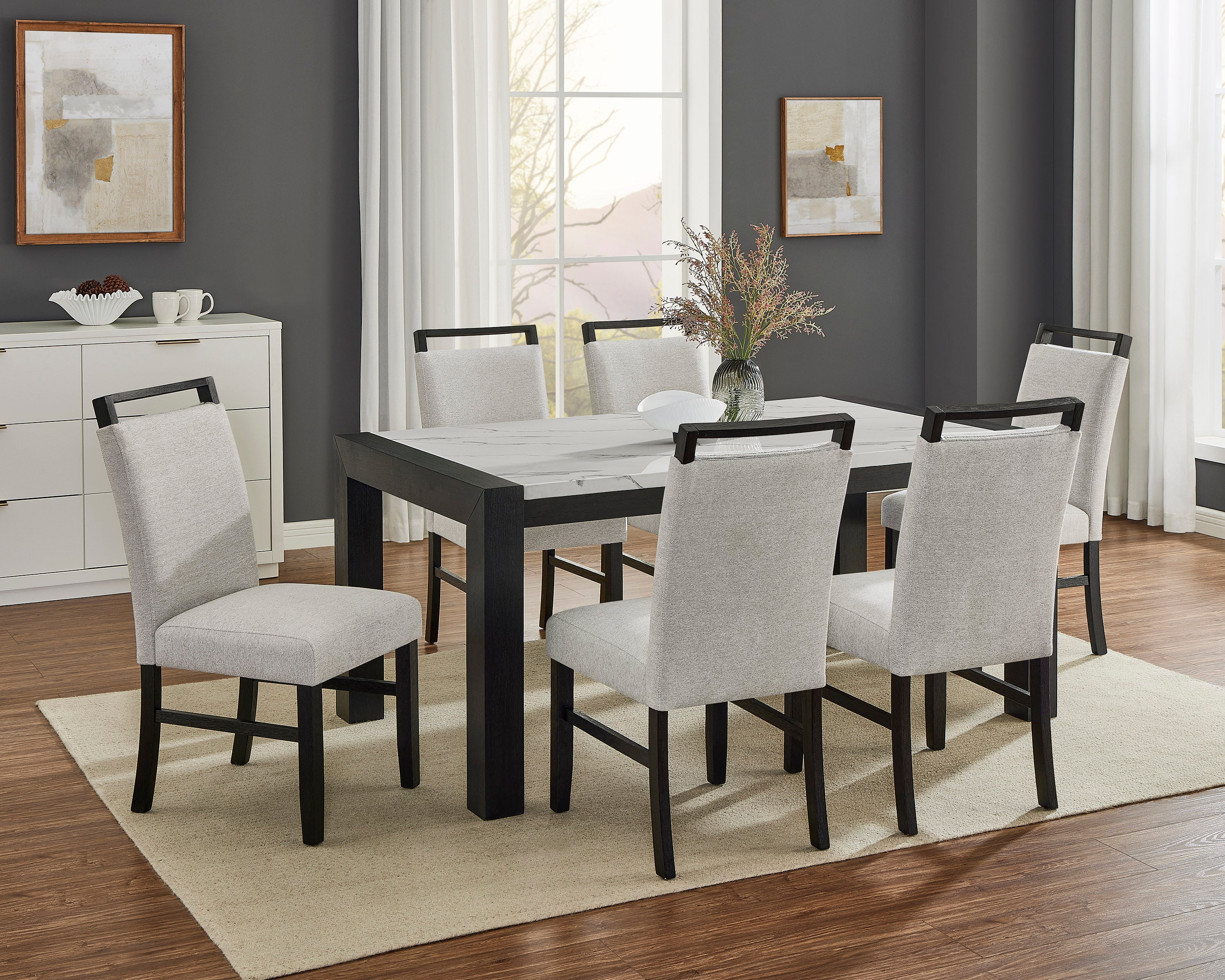 Jules Black/Light Gray Side Chair, Set of 2 from Crown Mark - Luna Furniture