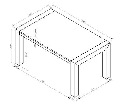 Jules Black/Light Gray Faux Marble Dining Table from Crown Mark - Luna Furniture