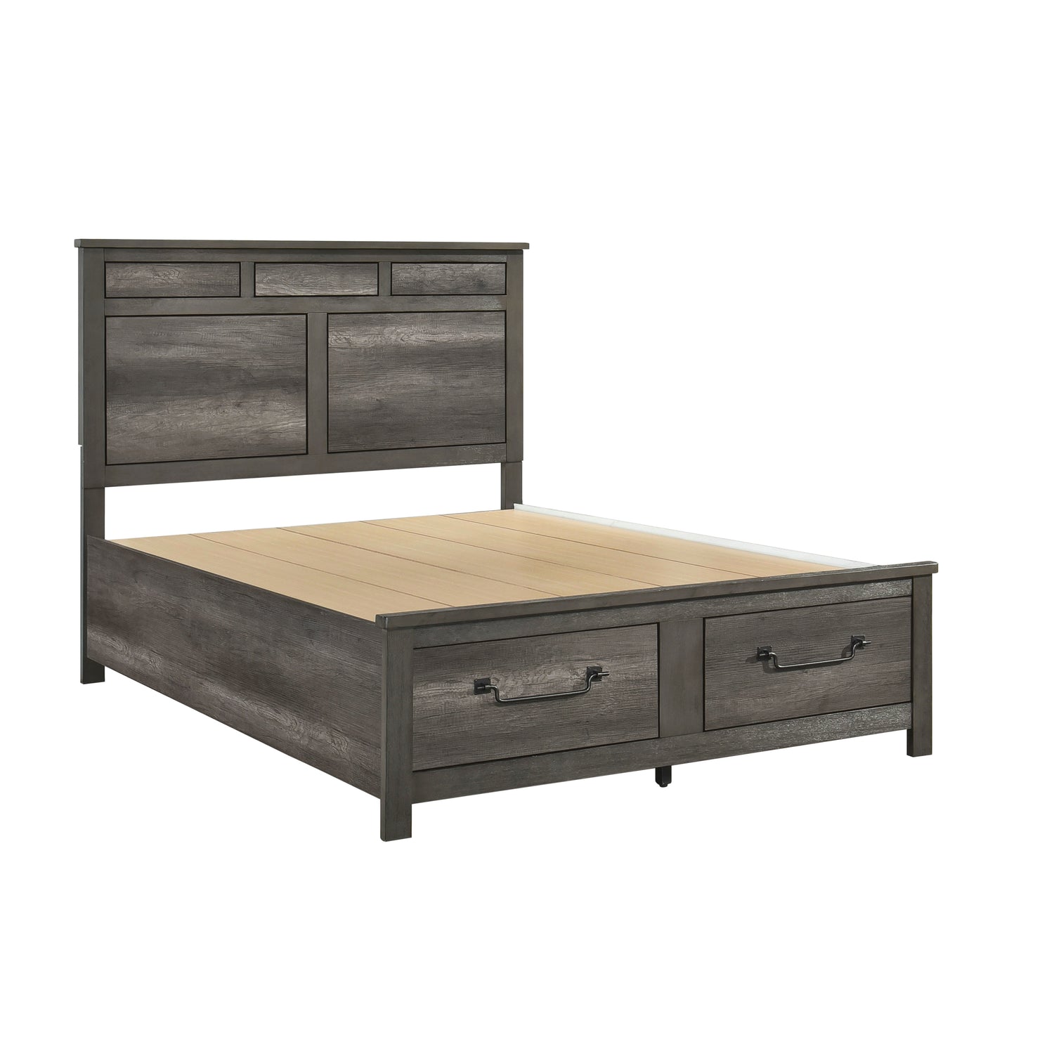 1342-1* (3) QUEEN PLATFORM BED WITH FOOTBOARD STORAGE - 1342-1*