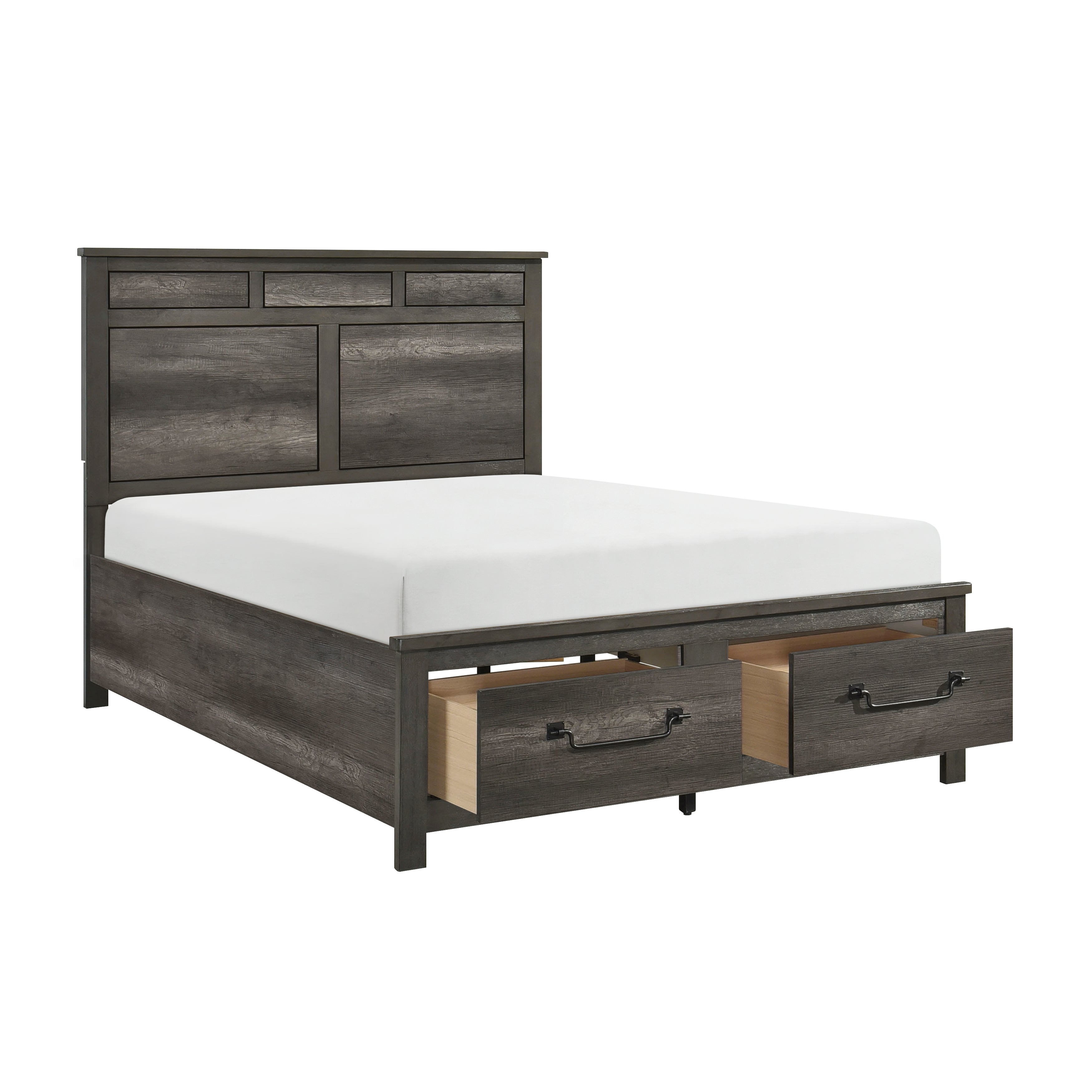 1342-1* (3) QUEEN PLATFORM BED WITH FOOTBOARD STORAGE - 1342-1*