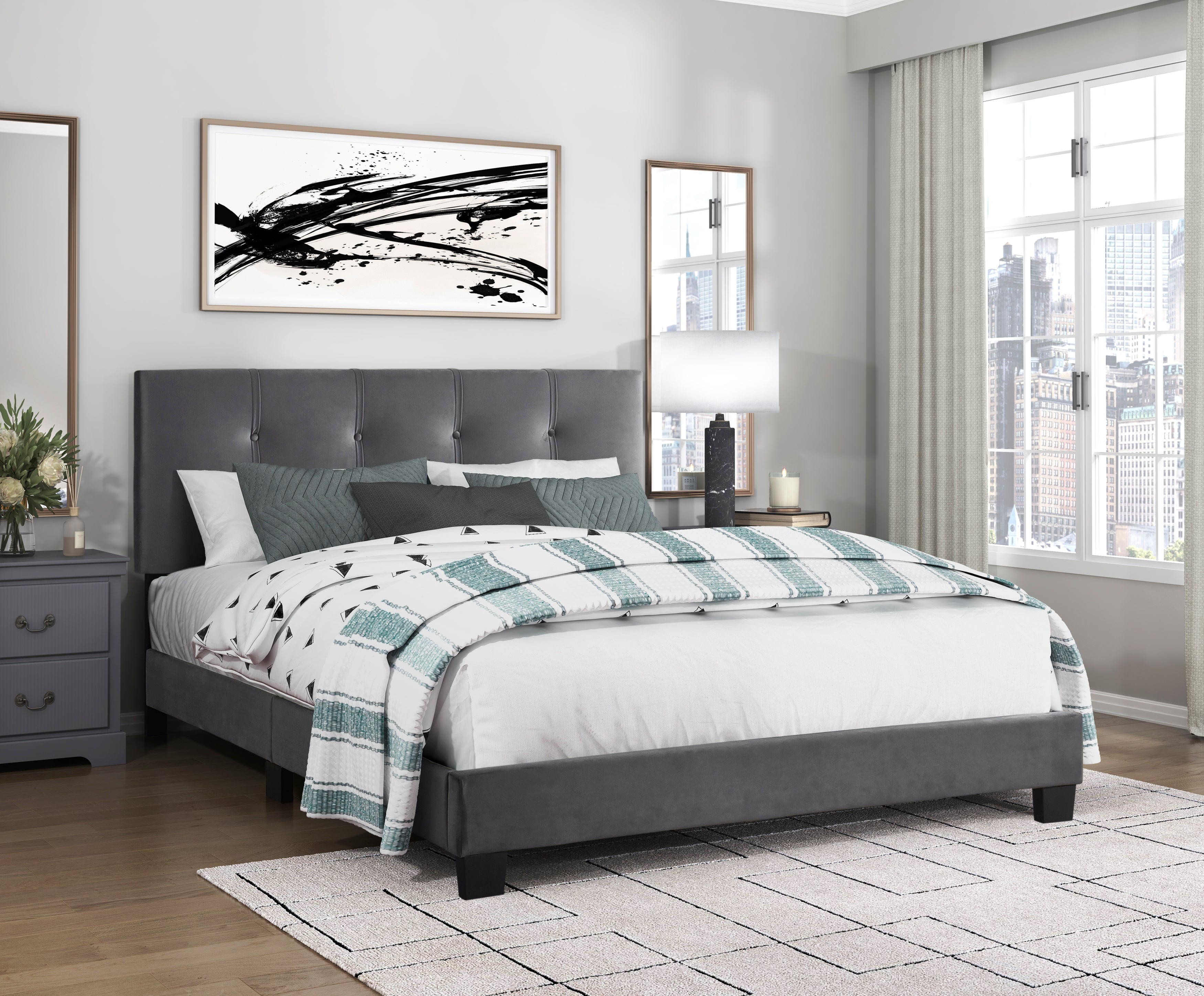 1350DG-1 Queen Platform Bed - 1350DG-1