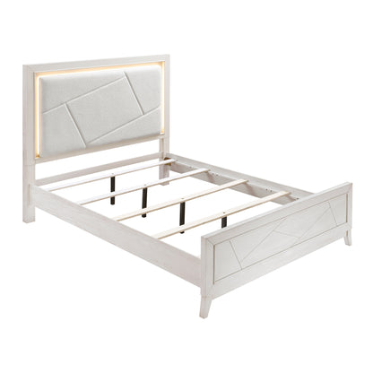 Asteria Antique White Queen Panel Bed from Homelegance - Luna Furniture