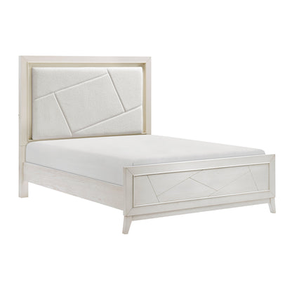 Asteria Antique White Queen Panel Bed from Homelegance - Luna Furniture