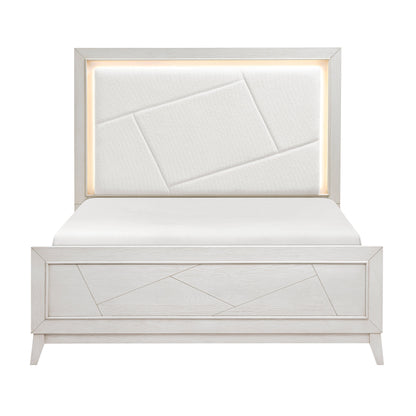 Asteria Antique White Queen Panel Bed from Homelegance - Luna Furniture