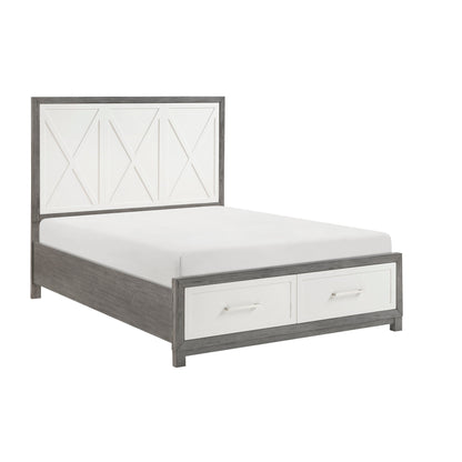 Rowan Two-tone Queen Storage Platform Bed from Homelegance - Luna Furniture