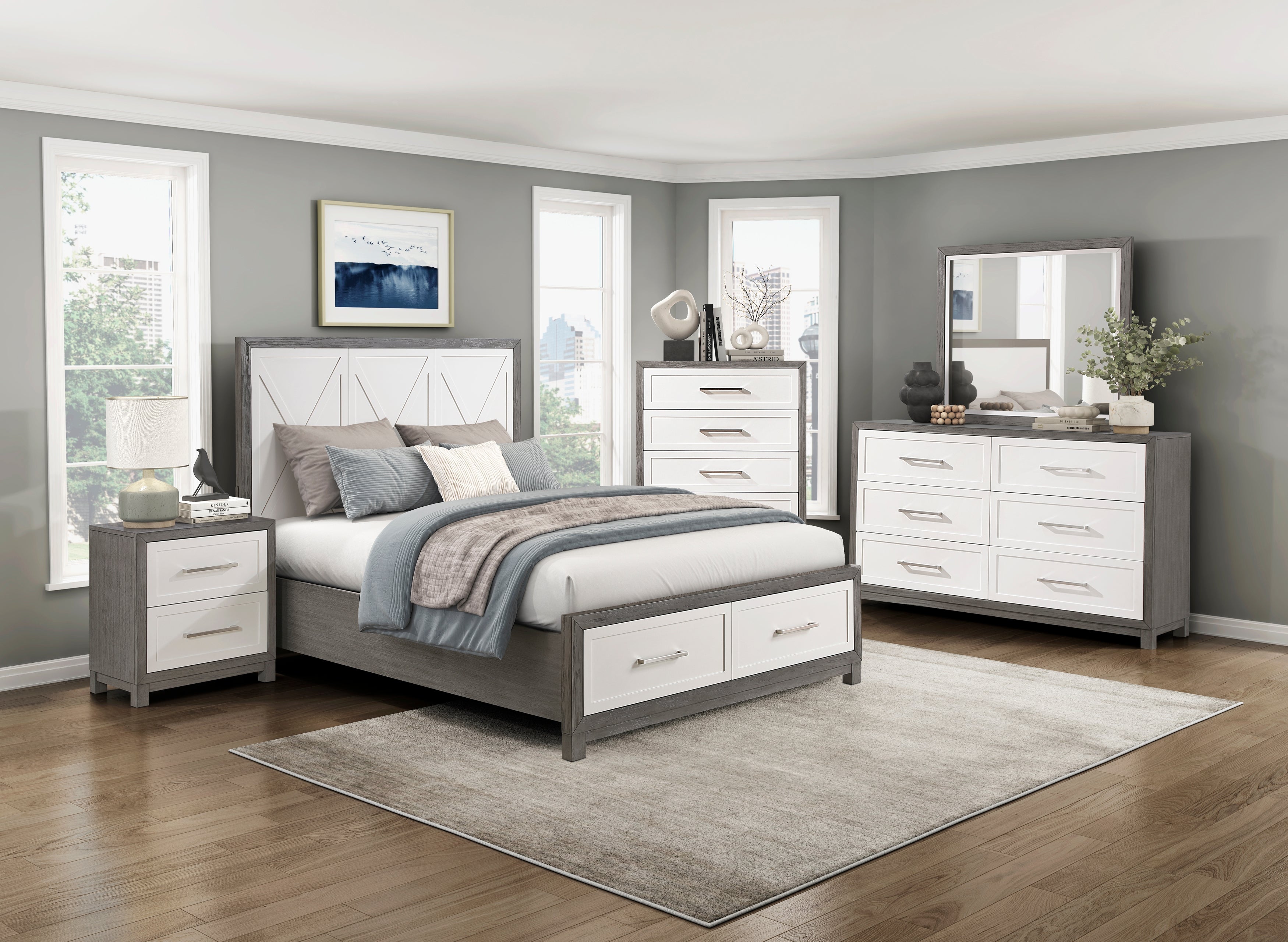 1366F-1* (3) Full Platform Bed with Footboard Storage - 1366F-1*